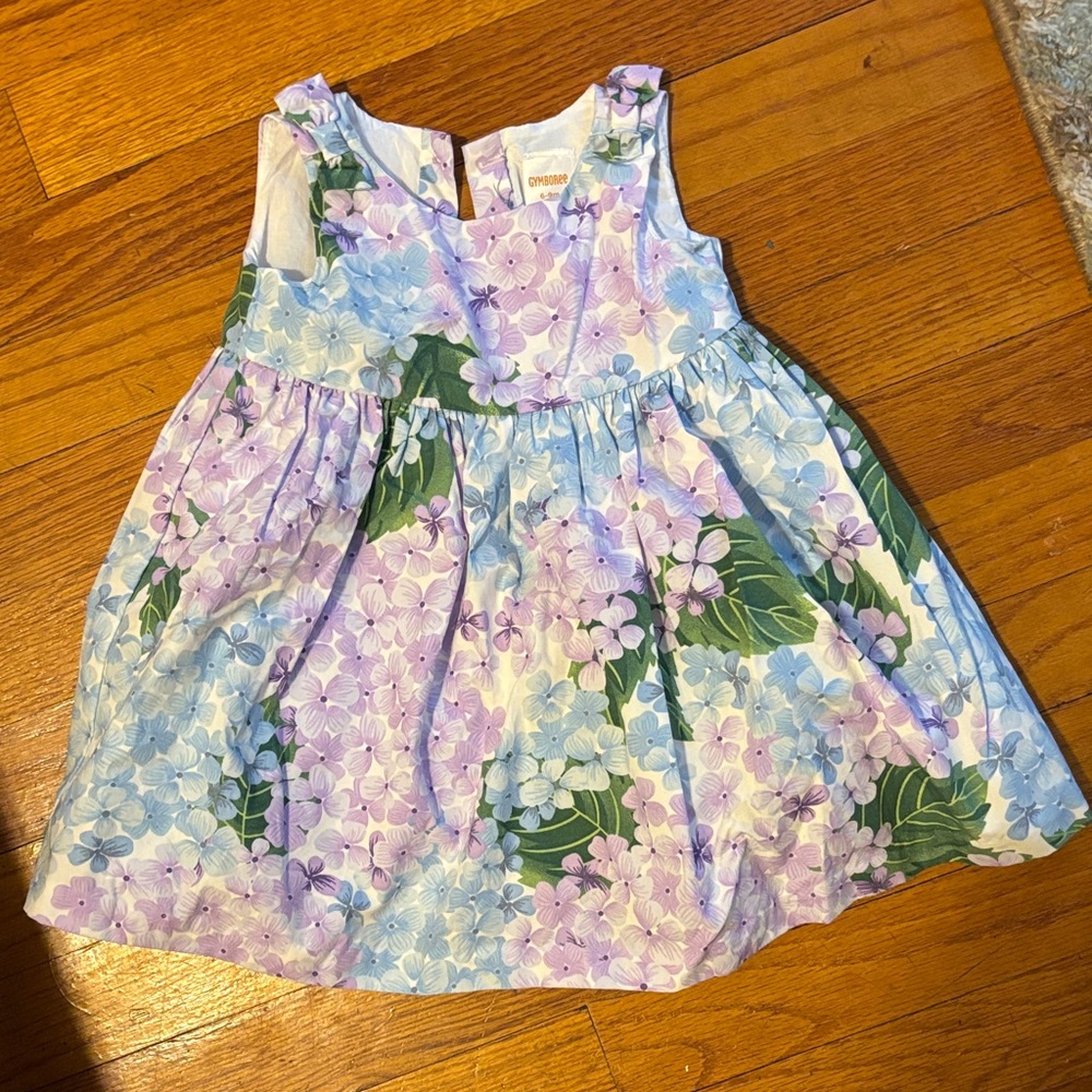 Gymboree Sleeveless Floral Hydrangea Dress - Purple, Blue & Green